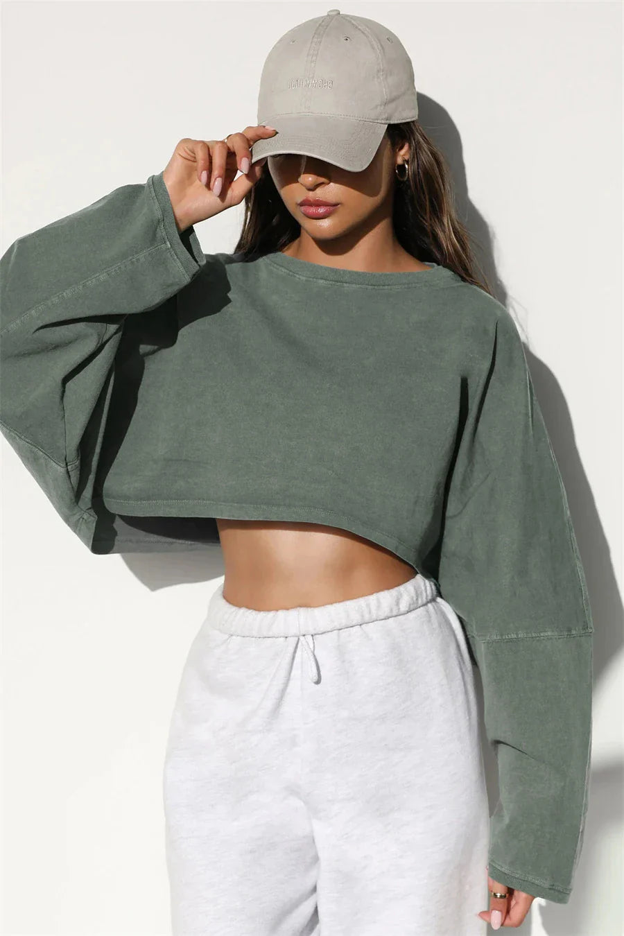 FitFlow Long Sleeve Crop Top THRIXINE
