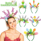 Easter Rabbit Headband with Colorful Egg Strip And Button Holiday Party Accessory Egg Chick Headdress for Easter Celebrations Lootquake LLC
