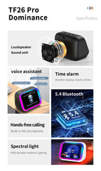 Smart Bluetooth Translator RGB Speaker 18 Languages Real-time Translation AI bluetooth 5.4 speaker with LCD display, game,alarm Lootquake LLC