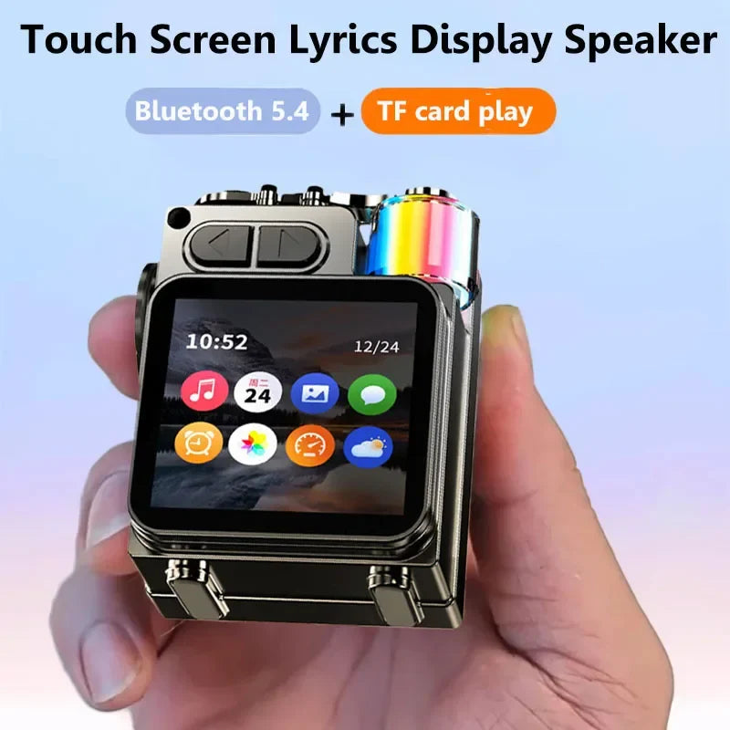 Smart Touch Screen Bluetooth Speaker Mini Portable Audio Player Wireless Handsfree Call MP3 Music Box Support TF Play APP Contro Lootquake LLC