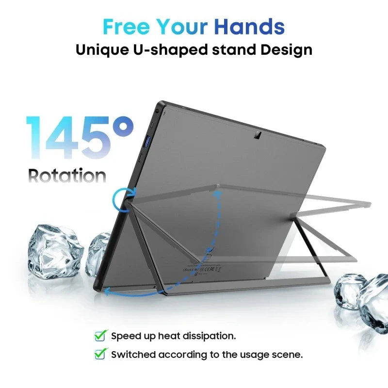 8GB RAM 512GB SSD ROM 11.6 Inch Windows 10 Tablet PC Intel Celeron Processor N4120 CPU 1920 x 1080 Pixel 2 x USB 3.0 Port Type-C