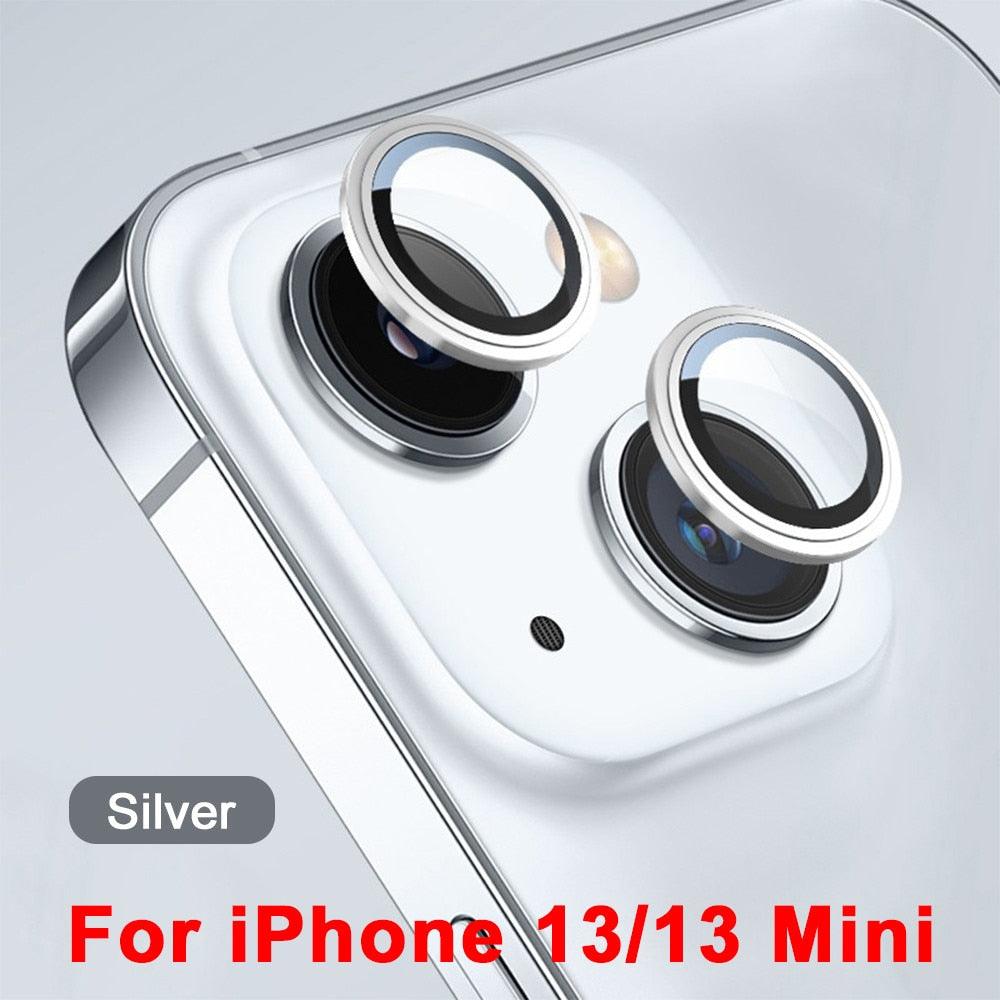 3D  Protective Glass Camera Protector Cover For iPhone 13 Pro Max i Phone 13Pro 13 Mini Rear Lens Metal Ring Protect Camera Lens Case Individual Metal Scratch Resistant HD Clear Case Tempered Glass Camera Case Stevvex