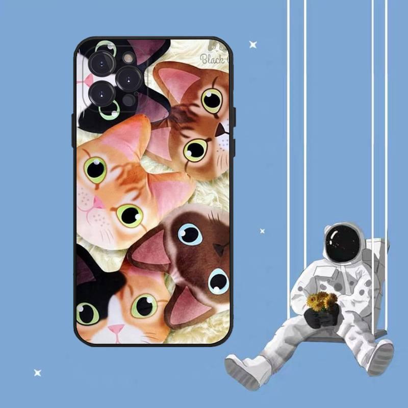 Cat Cute Art Phone Case For Iphone 8 7 6 6s Plus X Se 2020 Xr Xs 14 11 12 13 Mini Pro Max Mobile Case  Transparent Soft Protective Clear Case Compatible For Iphone Stevvex