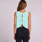 Women'S Solid Color Top Women'S Sports Suspender Top Women'S Fashion Hollow Back Sports Running Fitness Casual Hundred Yoga Top Lootquake LLC