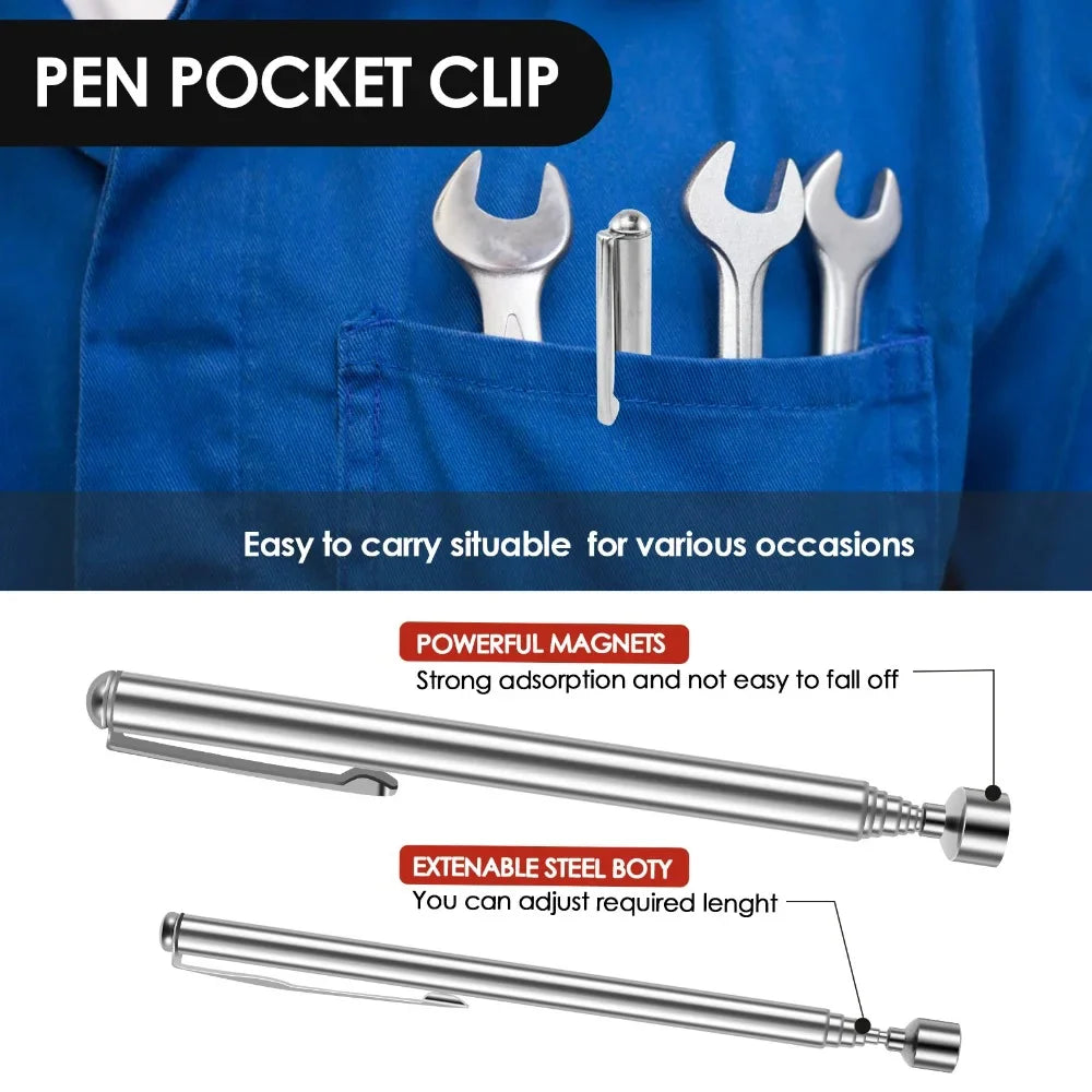 Telescopic Magnetic Pen Portable Metalworking Handy Tool Magnet Capacity for Picking Up Nut Bolt Adjustable Pickup Rod Stick