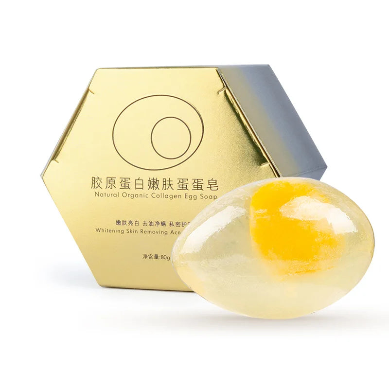 Natural Collagen Egg Soap 80g Wholesale Collagen Bath Soap Bar Cleaning Hydrating Moisturizing Soap Lootquake LLC