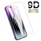 9D Full Cover Tempered Glass For iPhone 14 Plus 13 12 11 Pro Max mini Screen Protector iPhone X XR XS Max Protective Film 9H Tempered Glass Film Case-Friendly Screen Protector for iPhone Stevvex