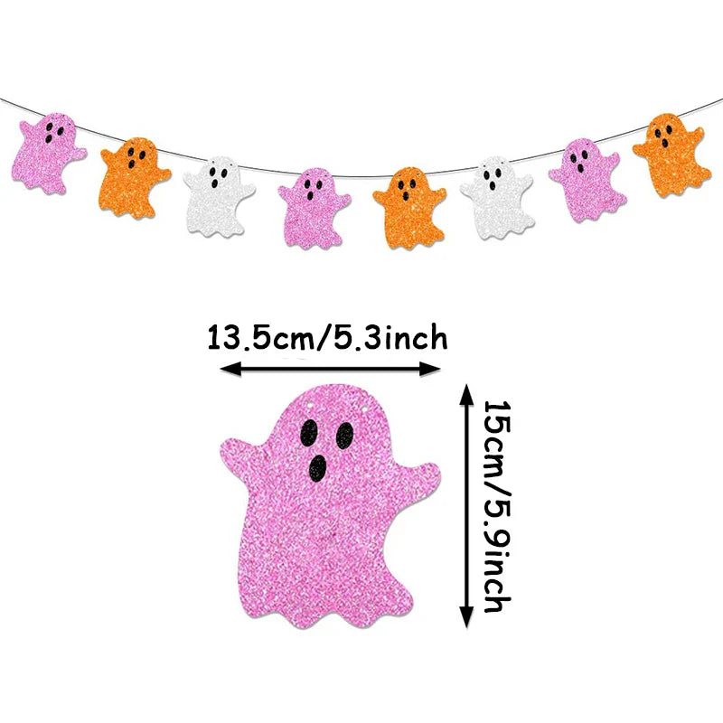 Halloween Themem Party Decoration Banner Ghost Festival Atmosphere Decoration Ghost Spider Bat Banner Decoration Supplies Lootquake LLC