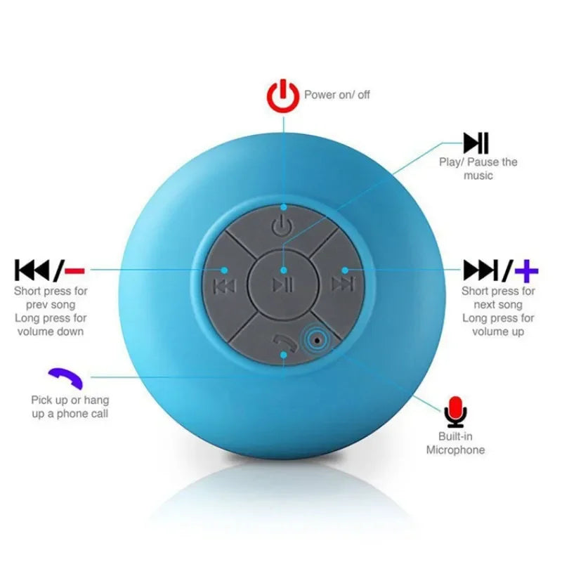 Wireless Bluetooth Waterproof Speaker With Suction Cup Sound For Car, Shower Sound Lootquake LLC