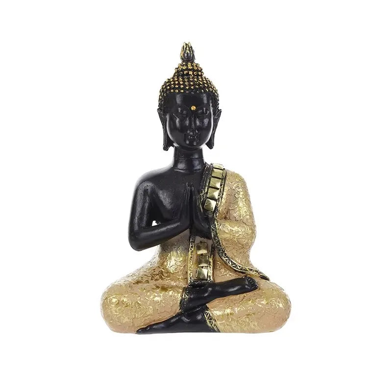 Thai Buddha Figurine Sculpture Sitting Buddha Statue Home Office Decor Indoor Statue Ornament 15cm Feng Shui Ornaments Crafts Lootquake LLC