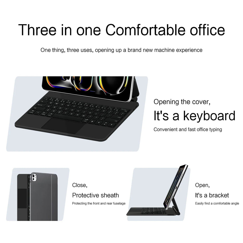 Magic Keyboard Case For iPad Pro 11 inch 12.9" M2 13 M4 Air 4th 5th ipad10 10th 10.9 Smart Cover Multi-touch Magnetic backlight Lootquake LLC