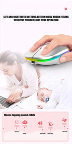 Wireless Mouse Gaming Mouse Backlight USB Compatible RGB Rechargeable Mice Silent Backlit Ergonomic Gaming Mouse for Laptop PC Lootquake LLC
