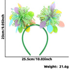 Easter Rabbit Headband with Colorful Egg Strip And Button Holiday Party Accessory Egg Chick Headdress for Easter Celebrations Lootquake LLC