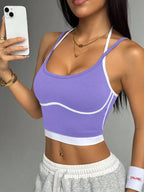 Color Block Shock-Absorbing Sports Vest for Women THRIXINE