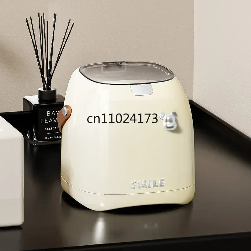 Beishan 2L Luxury Desktop Trash Can Small Waste Bin with Handle,Elegant Office/Bedroom/Living Room Garbage Bin Compact & Stylish Lootquake LLC
