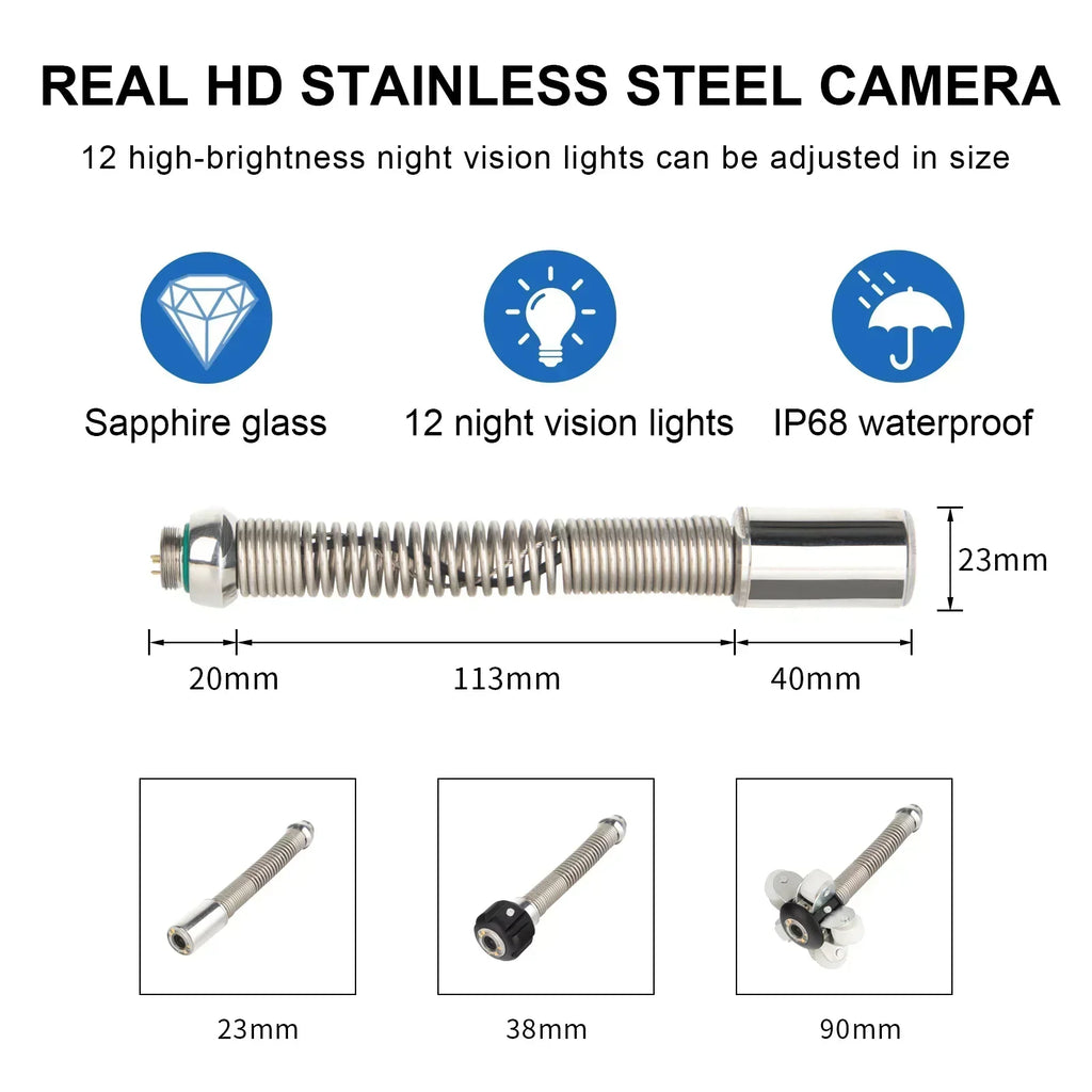 Pipe Inspection Camera 10.1inch1080P Screen,SYANSPAN Sewer Endonscope Self-Leveling 512HZ Sonde/Transmitter Meter Counter 30/50M Lootquake LLC