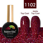Rainbow Ghini UV LED Glitter Purple Gel Nail Polish 15ml Manicure Art Accessories Nail Glue Supplies for Professionals Varnishes Lootquake LLC