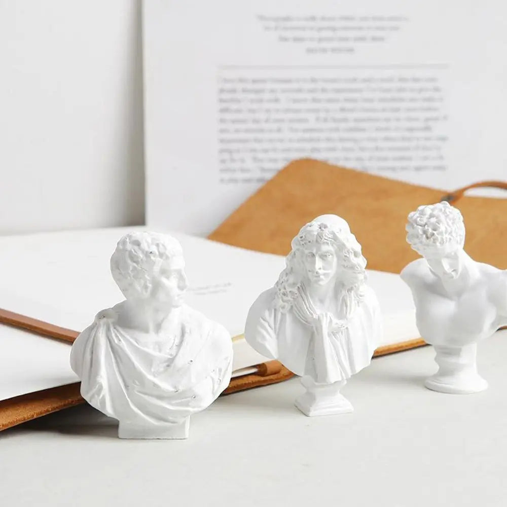 Miniature Desktop Ornament Home Decor Gypsum Portraits Greek Mythology Figurine Famous Sculpture Plaster Bust Statue Lootquake LLC