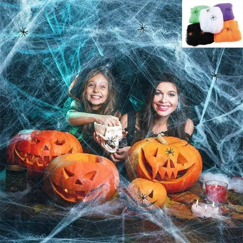 Halloween Decoration Party Accessories Decorations for Events Scream Festa Spider Web Black Outdoor Props Haunted House Spider Lootquake LLC