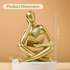 Bookshelf Decor Thinker Statue - Abstract Art Reading Thinker Sculpture Figurine Aesthetic, Modern Home Decoration for Living Lootquake LLC