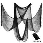 Halloween Black Gauze Horror Decor Tablecloth Table Flag Black Mesh Bar Ghost House Chamber Terror Decor Outdoor Hanging Gauze
