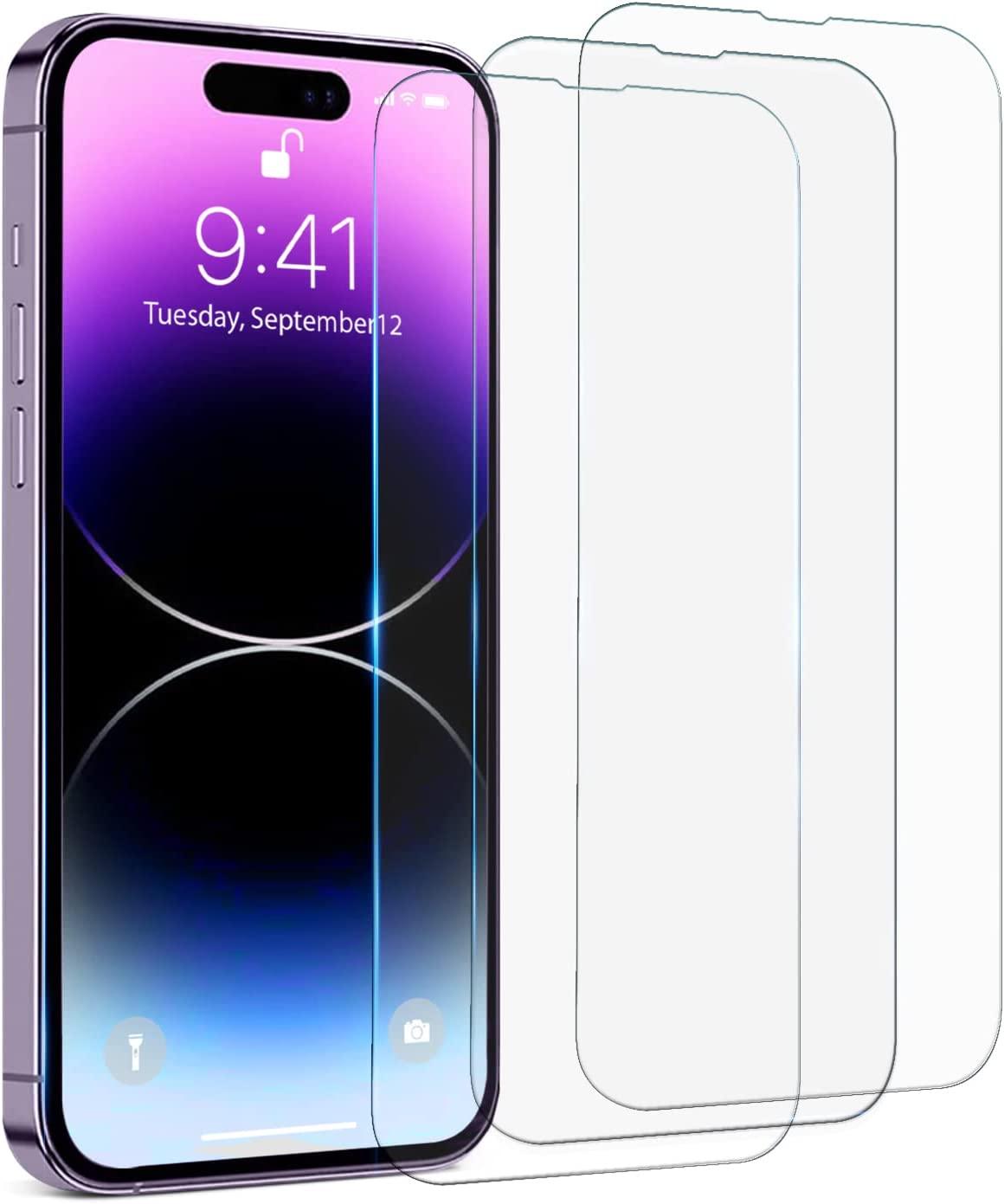 HD Clear Scratch Resistant Anti-Fingerprint Tempered Glass Film Full Screen Coverage Protector For Iphone 14 Pro Max Front Back Screen Protector HD Clarity Anti-Fingerprint Scratch Tempered Glass For Iphone 13 Stevvex