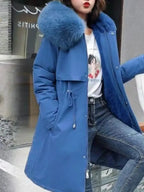 New In Coats & Jackets Women's Winter Padded Jacket Loose Casual Outerwears Fleece Hodded Windbreaker Elegant Office Lady's Coat