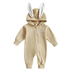 Adorable Infant Easter Romper with Hood Zipper Closure and Bunny Ears - Long Sleeve  for Spring Celebrations Lootquake LLC