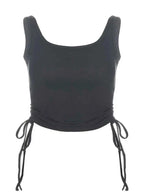 Tie-Up Ruched Crop: Women's Casual Summer Tee