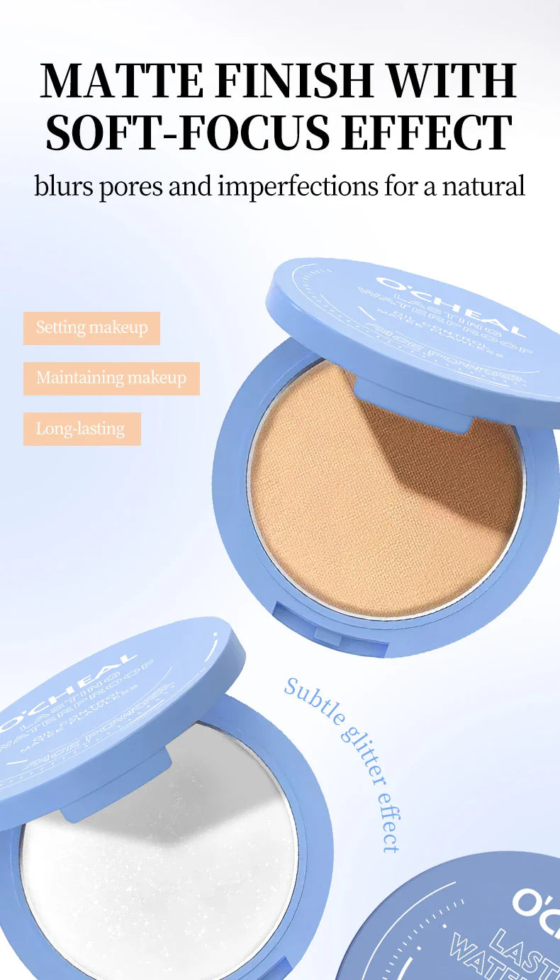 Ocheal Matte Face Setting Powder Oil-control Lightweight Radiant Foundation Pressed Powder Face Full Coverage Makeup Cosmetic Lootquake LLC