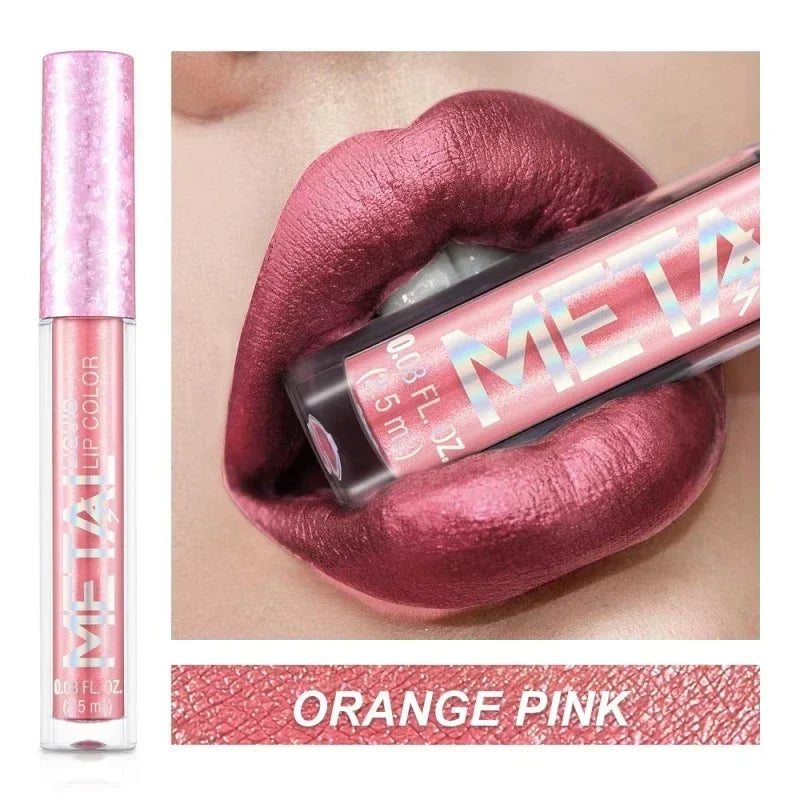 Metallic Matte Liquid Lipstick Waterproof Long Lasting Non-Stick Cup Matte Shimmer Glitter Lip Gloss Women Lips Makeup 12 Colors Lootquake LLC