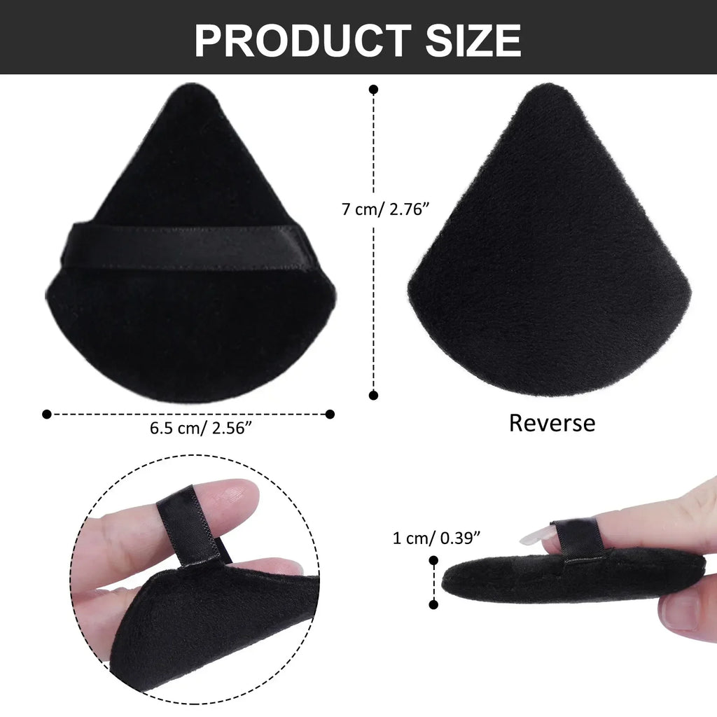 Wholesale 10/ 12 Pcs Triangle Powder Puff Wet Dry Use For Loose Powder Liquid Cosmetic Soft Plush Powder Puff Makeup Foundation Lootquake LLC