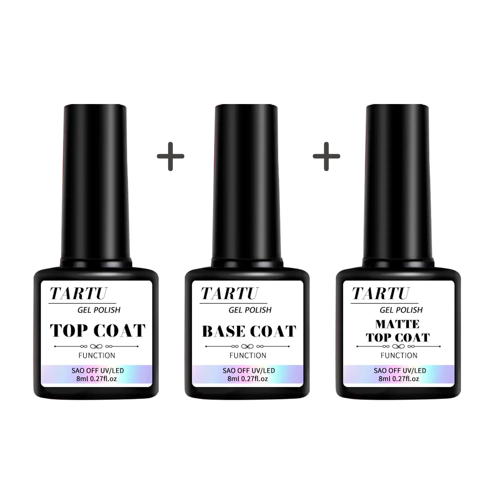 1pc/2pcs/3pcs 8Ml Functional Gel Nail Art Set with Base Coat and Diamond Top Coat,Matte Top ,Soak Off  for Nail Art Design Tool Lootquake LLC