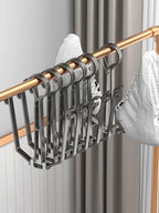 Household Shoes Drying Rack Balcony Foldable Shoe Hanger Clothing Hook Sneaker Rack Home Storage Lundary Tools Lootquake LLC