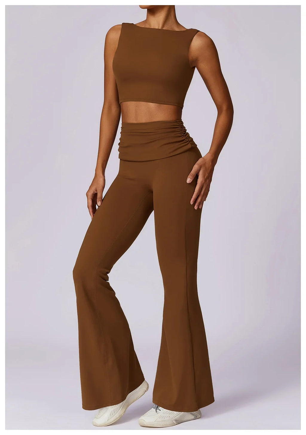 Elevate Activewear: Seamless Leggings & Top Set THRIXINE