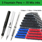 33 Pcs Kawaii Fountain Pen Replaceable Ink Set Black/Blue/Red ink EF 0.38mm School Pens Office Supplies Stationery for Writing Lootquake LLC