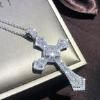 Exquisite Shining Crystal Cross Necklace Pendant Lucky Charming Fashion Jewelry Gift Unisex Lootquake LLC