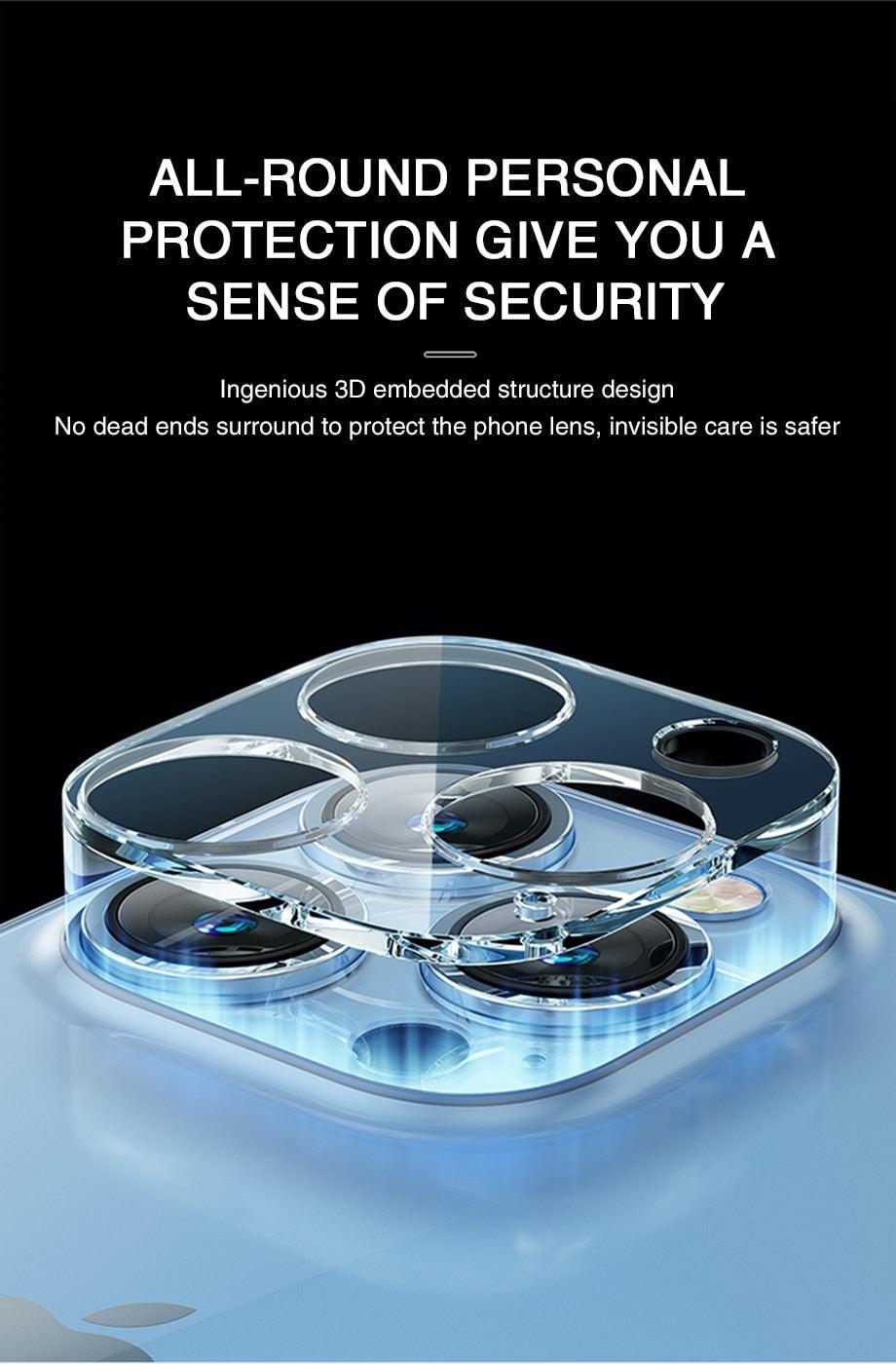 3D Camera Glass Protectors for iPhone 13 14 Pro Max 12 Mini XR HD Back Lens Protective Glass Film on iPhone 11 12 PRO MAX X XS Stevvex