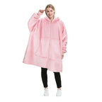 Hoodie Oversized Wearable Blanket Deep Pocket Comfy Sleeves Front Zipper Deluxe Fleece Sweatshirt Blanket Winter Blanket Lootquake LLC