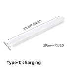 Motion Sensor Lamp Night Light Wireless LED USB Type C Rechargeable Lamp for Kitchen Cabinet Bedroom Wardrobe Staircase Lighting