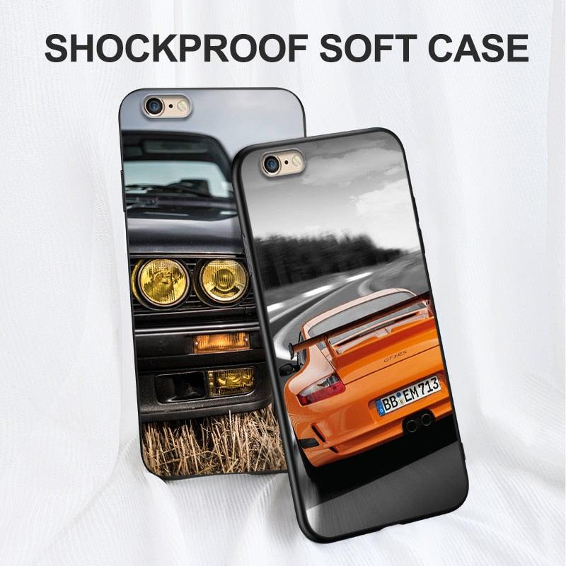 Cute Cover Soft Silicone Print Cars Print Phone Case For Iphone 5s 5 S Se 2016 4.0" Case Phone Cover On  Iphone 6s 6 S Plus Funda Bumper Black Case Sport Race Car Stevvex