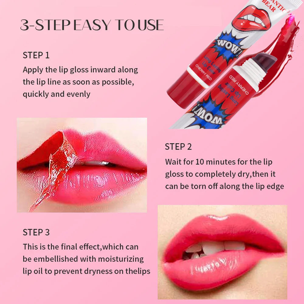 Gemerry 6 Colors Peel Off Lipstick Magic Sexy Makeup Long Lasting Lip Gloss Beauty Waterproof Lip Stick Women Cosmetic Lootquake LLC