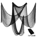 Halloween Black Gauze Horror Decor Tablecloth Table Flag Black Mesh Bar Ghost House Chamber Terror Decor Outdoor Hanging Gauze