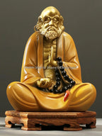 Buddhism Spiritual Art Bronze Sculpture Dharma Buddhist saints Chan sect Dhyana Zen Bronze carved home decorative Sitting Buddha Lootquake LLC
