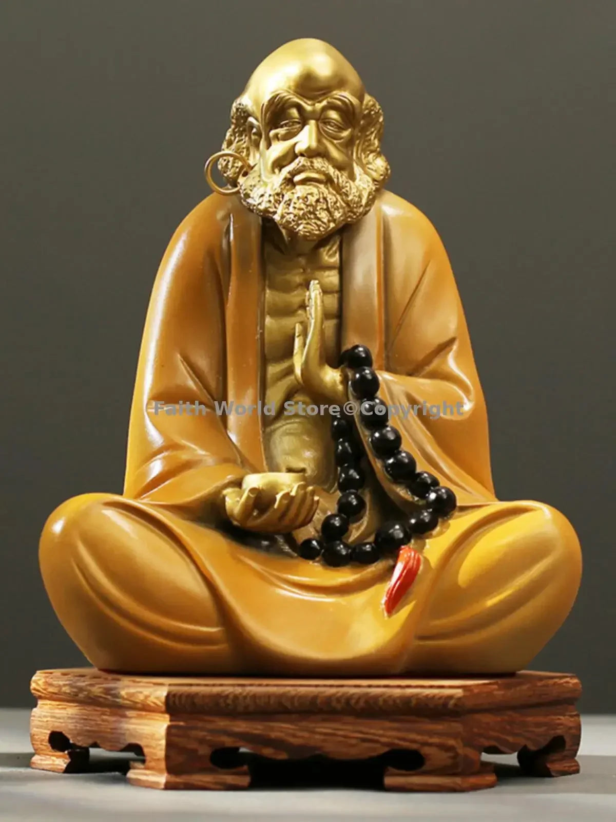 Buddhism Spiritual Art Bronze Sculpture Dharma Buddhist saints Chan sect Dhyana Zen Bronze carved home decorative Sitting Buddha Lootquake LLC