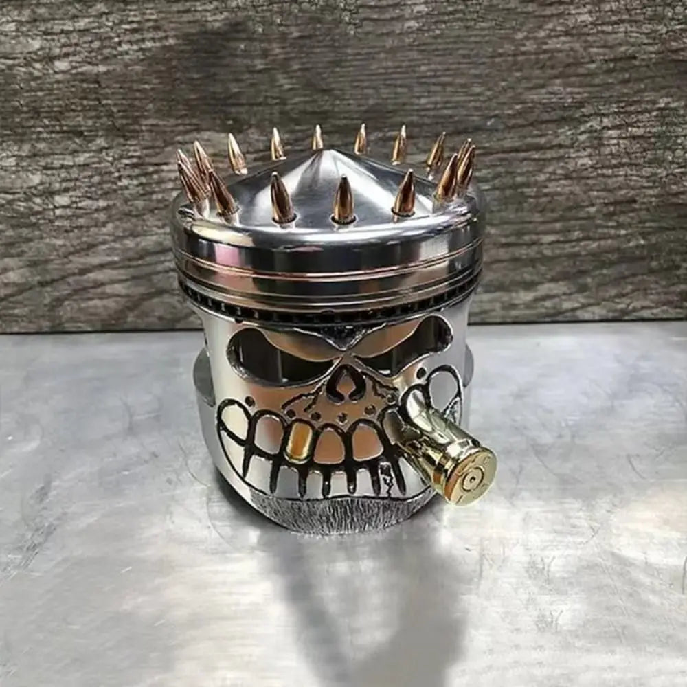 Carving Piston Skull Face Realistic Sculpture Skull Man Head Statue Garden Office Home Decor Halloween Party Skeleton Figurine