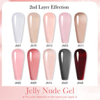 BORN PRETTY 250g Milky White Jelly Nude Gel Nail Polish Refilled Package Translucent Clear Color Semi Permanent Soak Off UV Gel Lootquake LLC