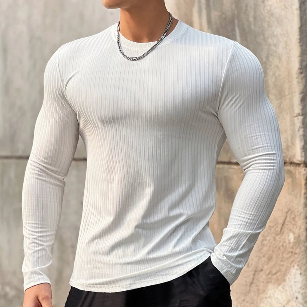 FitFlex Men's Long Sleeve Sports Tee THRIXINE