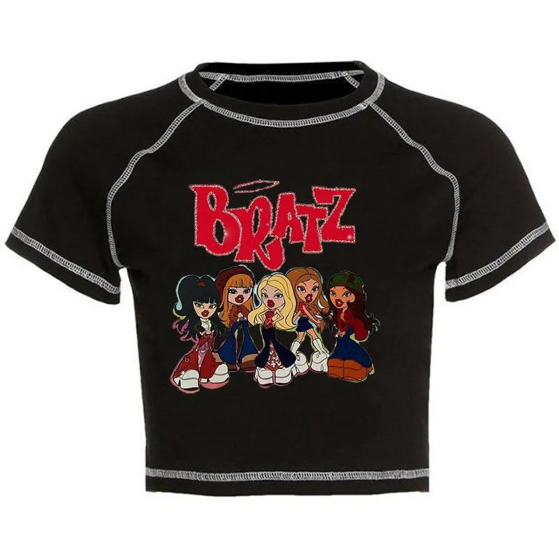 Women's Y2K Gothic Cartoon Print T-Shirt Trendy
