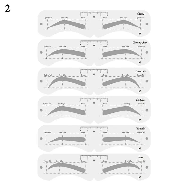 Reusable Eyebrow Stencil Set Soft Ruler Brow Definer Eye Brow Drawing Guide Styling Shaping Grooming Template Card Makeup Tools Lootquake LLC